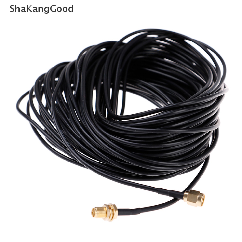 Skid 1PC Kabel extension Antena router WiFi RG174 RP-SMA male Ke female Panjang 20m
