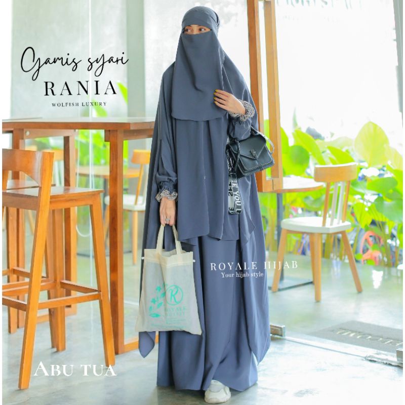 Rania syari new colour gamis set khimar cadar bandana