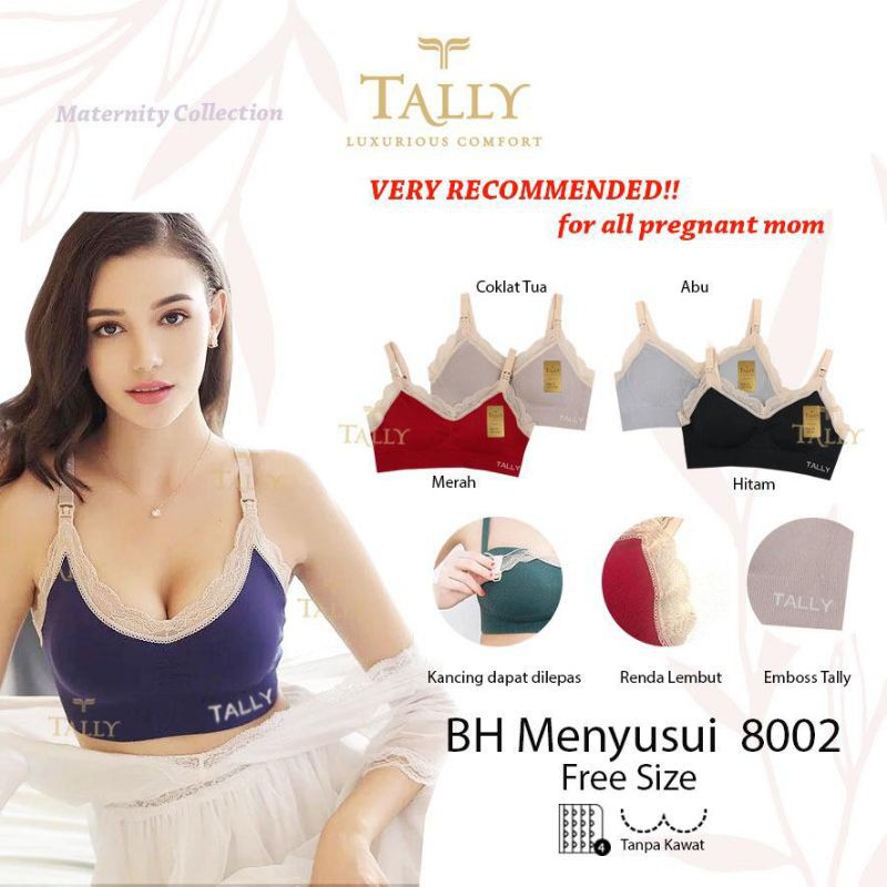 BH Busa Menyusui Premium - Rajut Seamless - Tanpa Kawat Tally 8002 / Bra Nursing Menyusui Tally8002