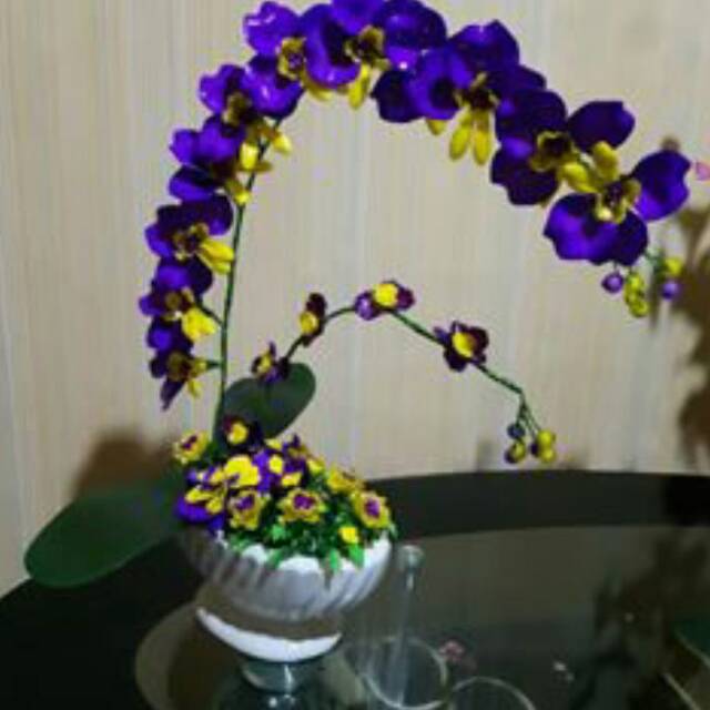 Anggrek pot keramik, bahan acrylik kristal