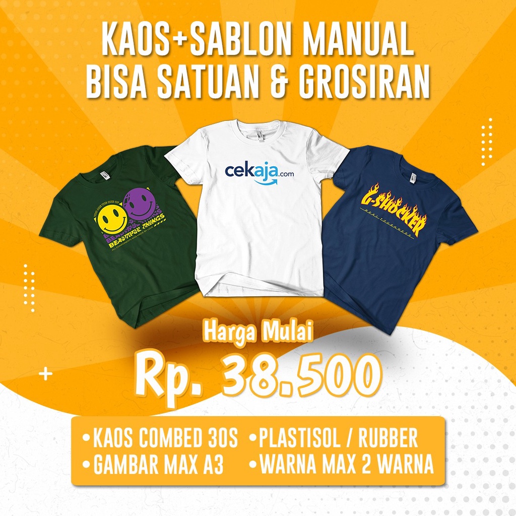 Invoice Jasa Sablon Manual Plastisol Rubber +  Kaos Custom Murah Bisa Satuan dan partai Besar