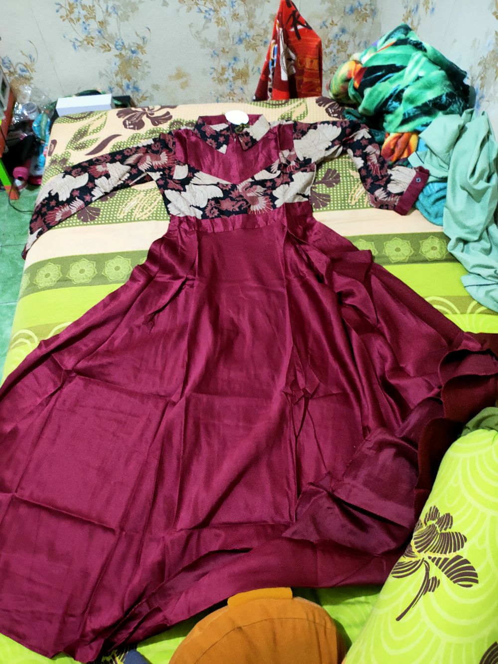 Baju Batik Couple Gamis Muslim Gaun Pakaian Wanita Kebaya Perempuan Fashion Cewek Cewe Pekalongan A9