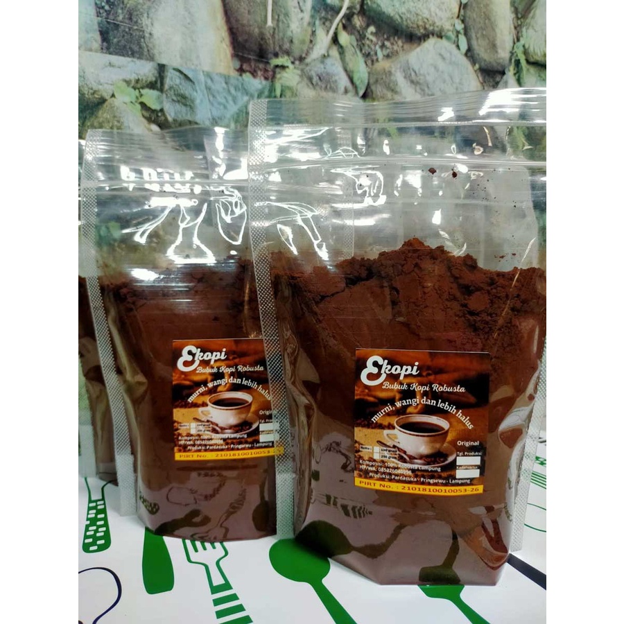 

Ekopi 250 gram Kemasan Standing Pouch, Bubuk Kopi Robusta Lampung