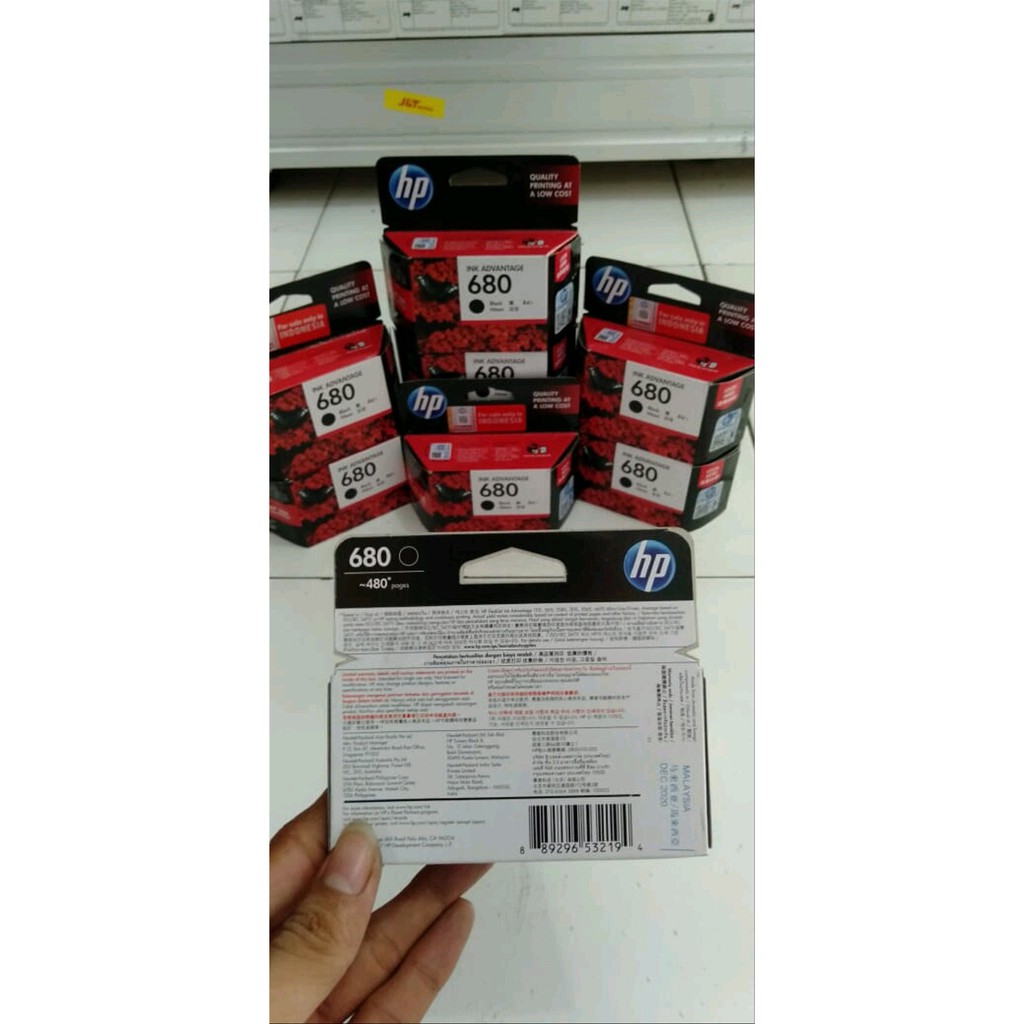 Catridge Cartridge Original HP 680 Hitam Black F6V27AA Tinta Printer HP Deskjet 1115 2135 3635 3835