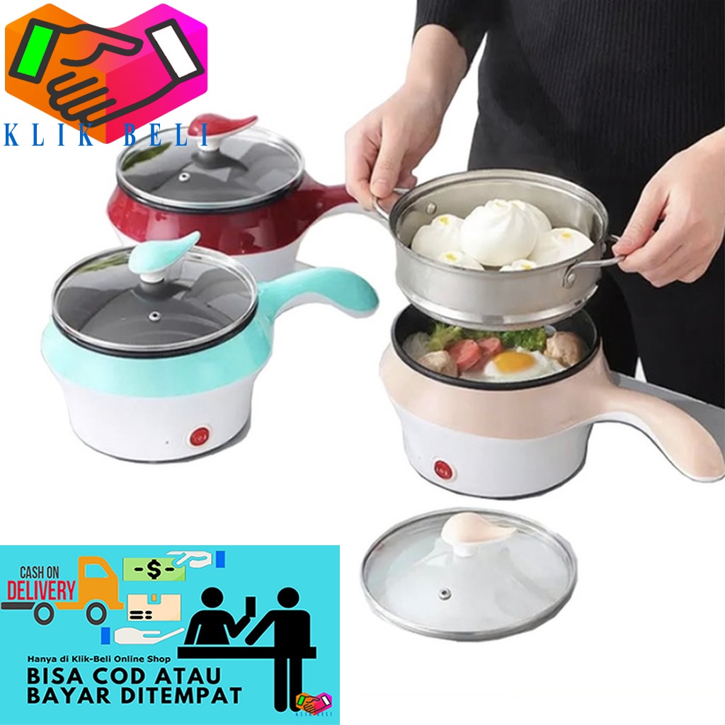 Panci Listrik Presto Kukus Set Keramik Kompor Elektrik Masak Multifungsi Fry Pan Kukusan Steamer