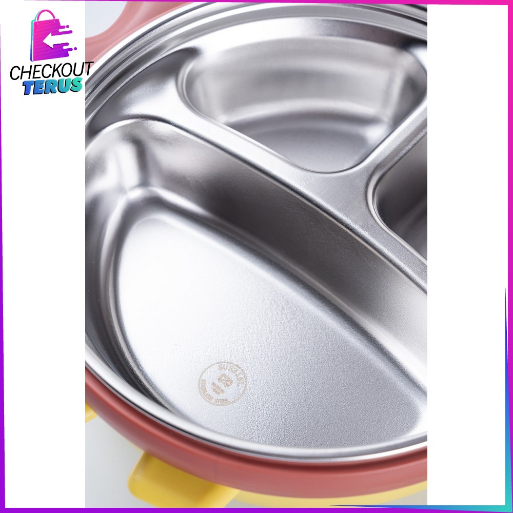 CT C354 Lunch Box Anak Stainless Karakter DINO Set BPA FREE Kotak Bekal Lucu Tempat Penyimpanan Makanan Anak Karakter