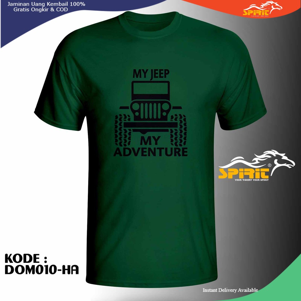 ORIGINAL T-Shirt BAJU KAOS OTOMOTIF  PRIA  MY JEEP MY ADVENTURE Cotton combed 20s Premium