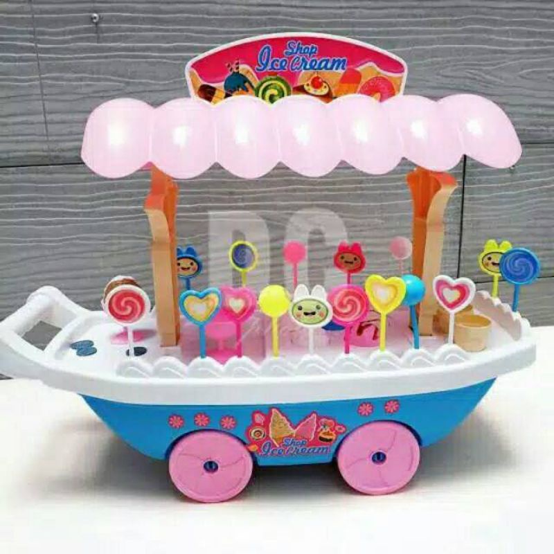 MAINAN ES CREAM DORONG / GEROBAK ES CREAM UKURAN BESAR