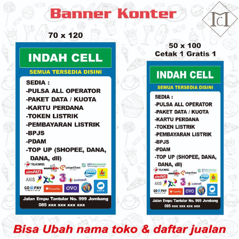 Banner Konter Spanduk (Bisa Rubah desain)