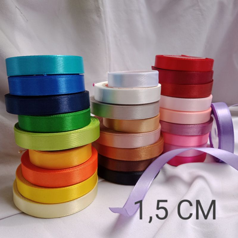 

20 WARNA MIX (@ 1 METERAN) PITA SATIN 1,5 CM