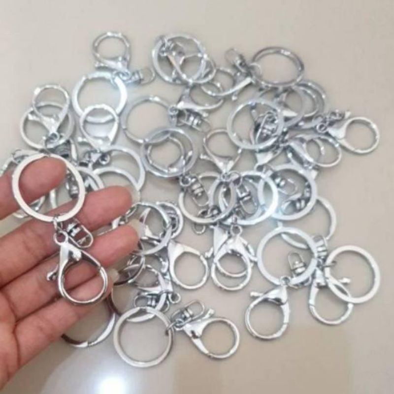 severine id TERMURAH keychain ring + lobster clasp ring gantungan kunci + kokot udang impor