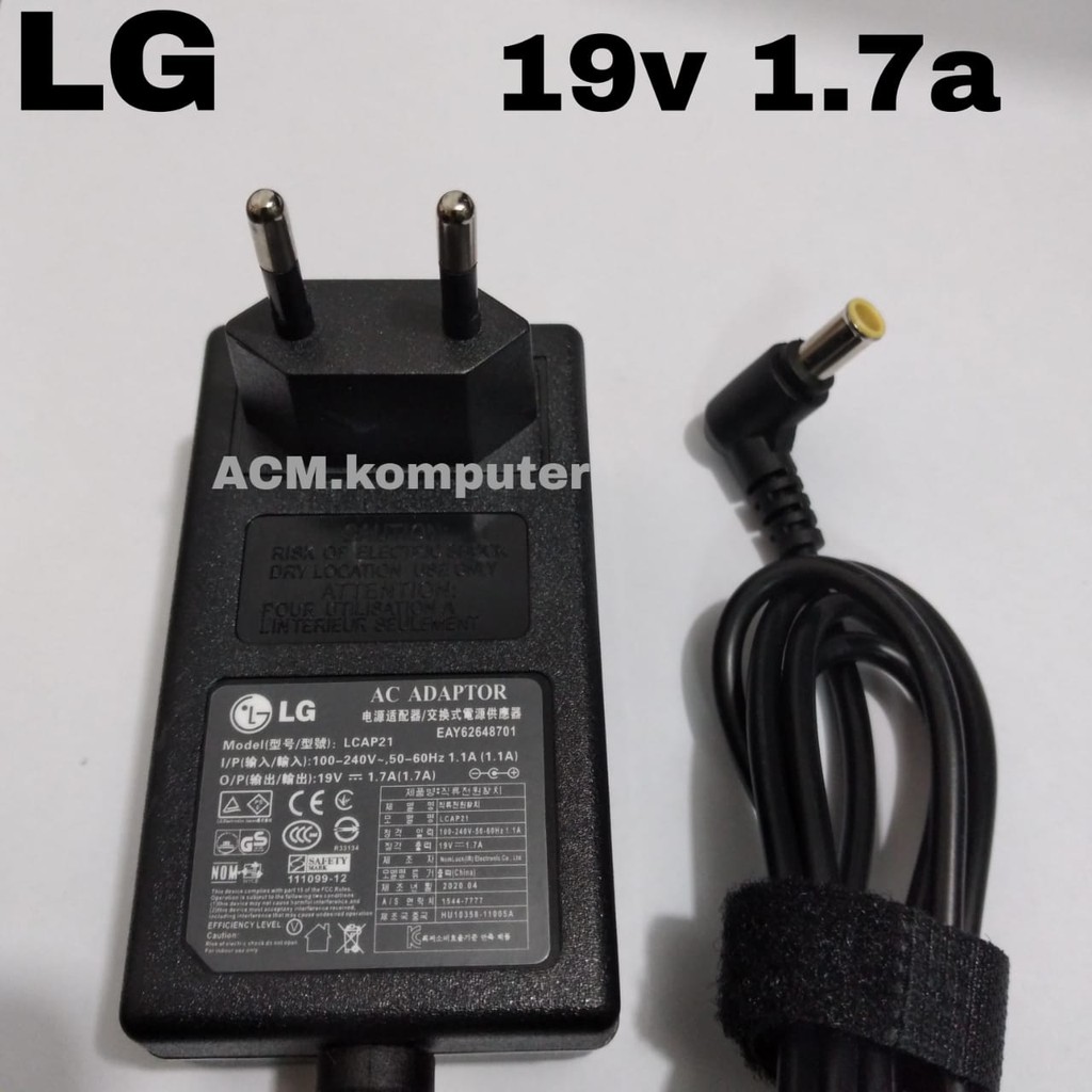 Adaptor TV Monitor LG LED LCD 19V 1.7A LCAP21A ADS-40FSG-19 ADS-16FSG-19 PA-1031-33