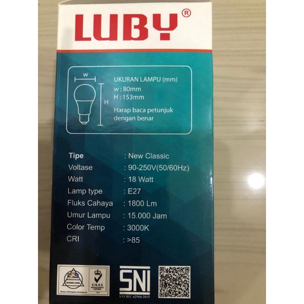 BOHLAM LED LUBY CAHAYA KUNING PAKET 10 PCS 15 WATT