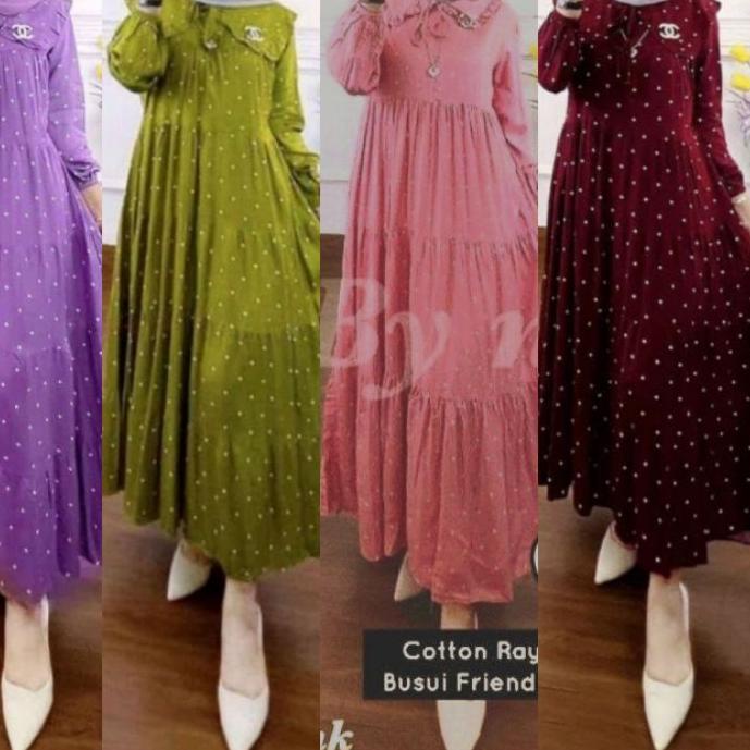 Hot Sale - DRESS KANIA// GAMIS RAMPEL POLKADOT/ POLKA KEKINIAN 2022// GAMIS LEBARAN// CHIKI MIDI DRE