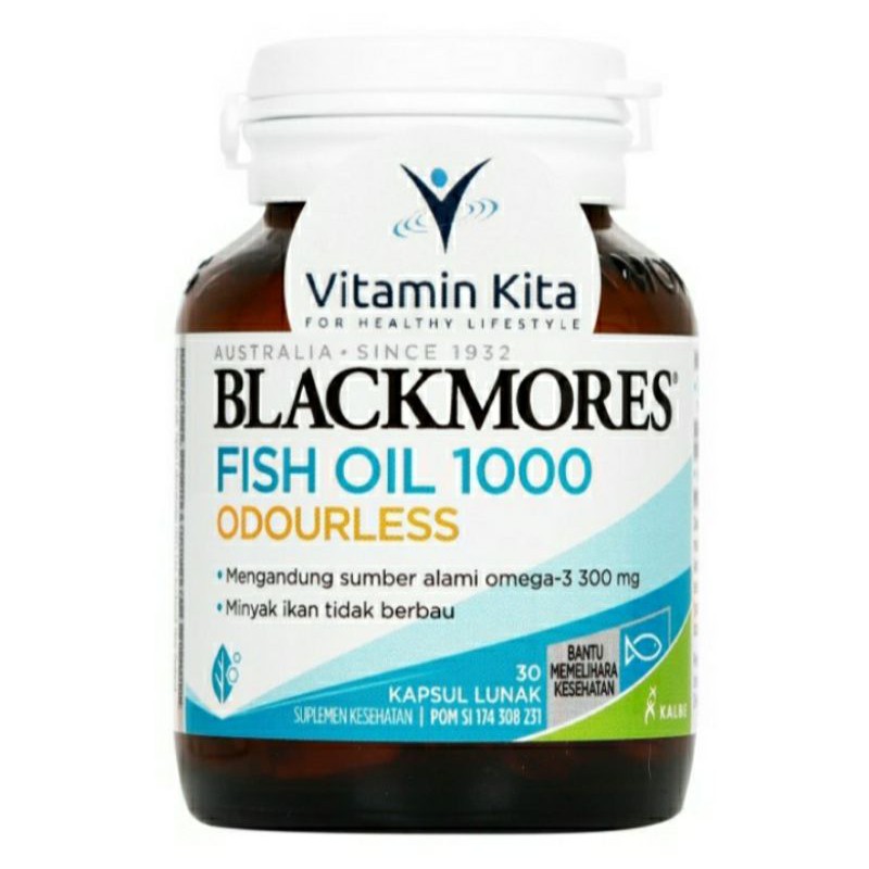 BLACKMORES ODOURLESS FISH OIL 1000 BPOM KALBE - 30 CAPS