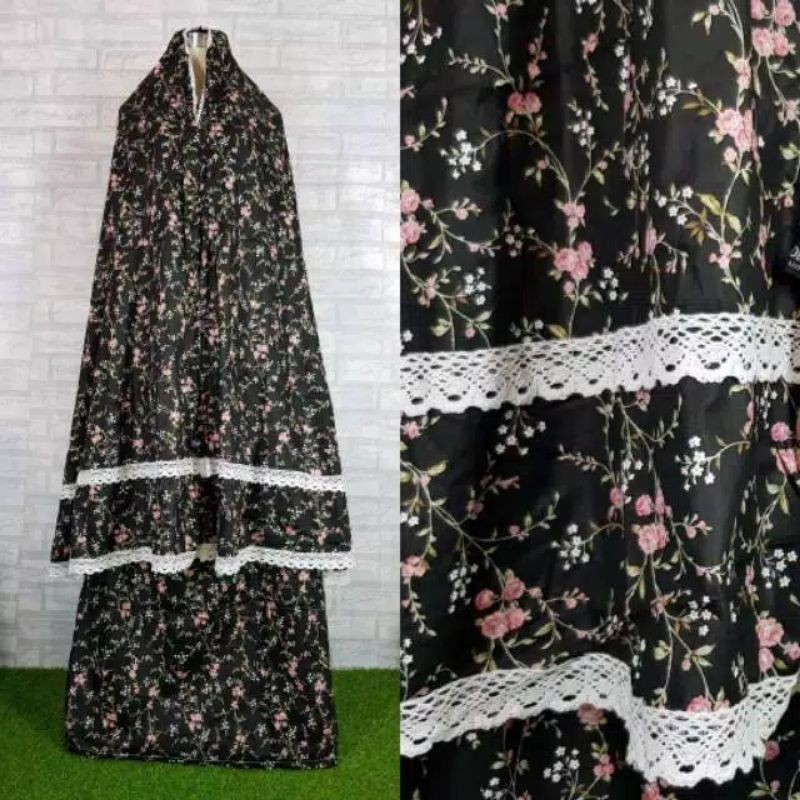 Mukena Cherry Katun Jepang Ori Renda Susun