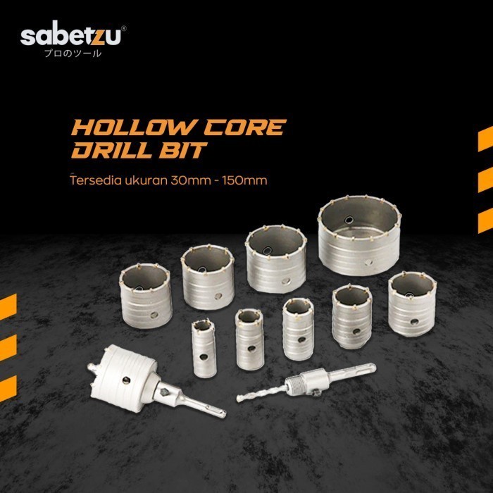 SABETZU Hollow Core Drill Bit SDS Adaptor 60 65 70 mm Mata Bor Beton