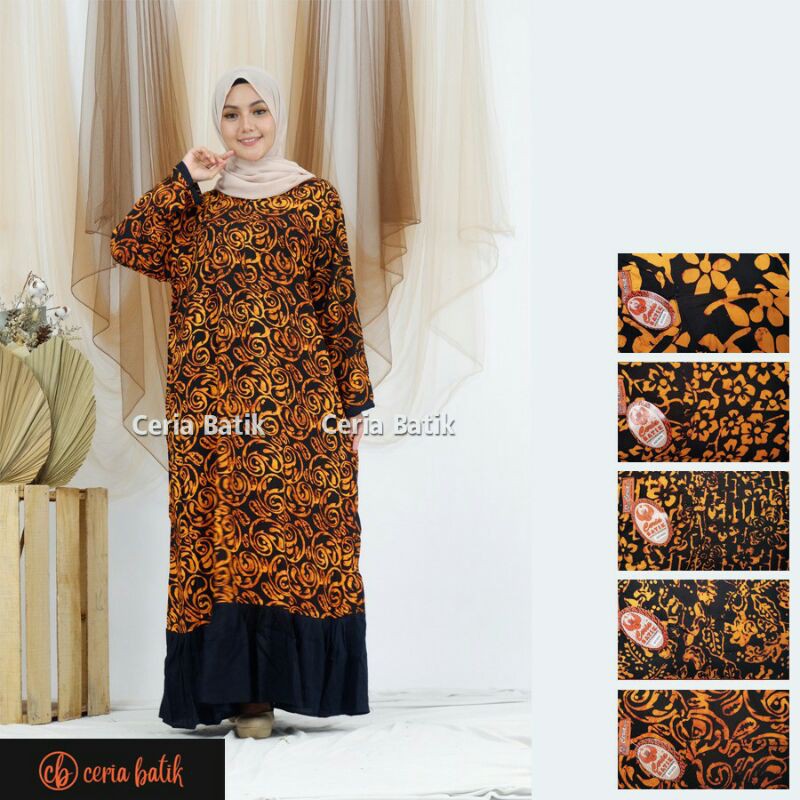 DASTER BATIK CETAK LENGAN PANJANG LD 115 || DASTER LONGDRESS LENGAN PANJANG || DASTER BUSUI REMPEL