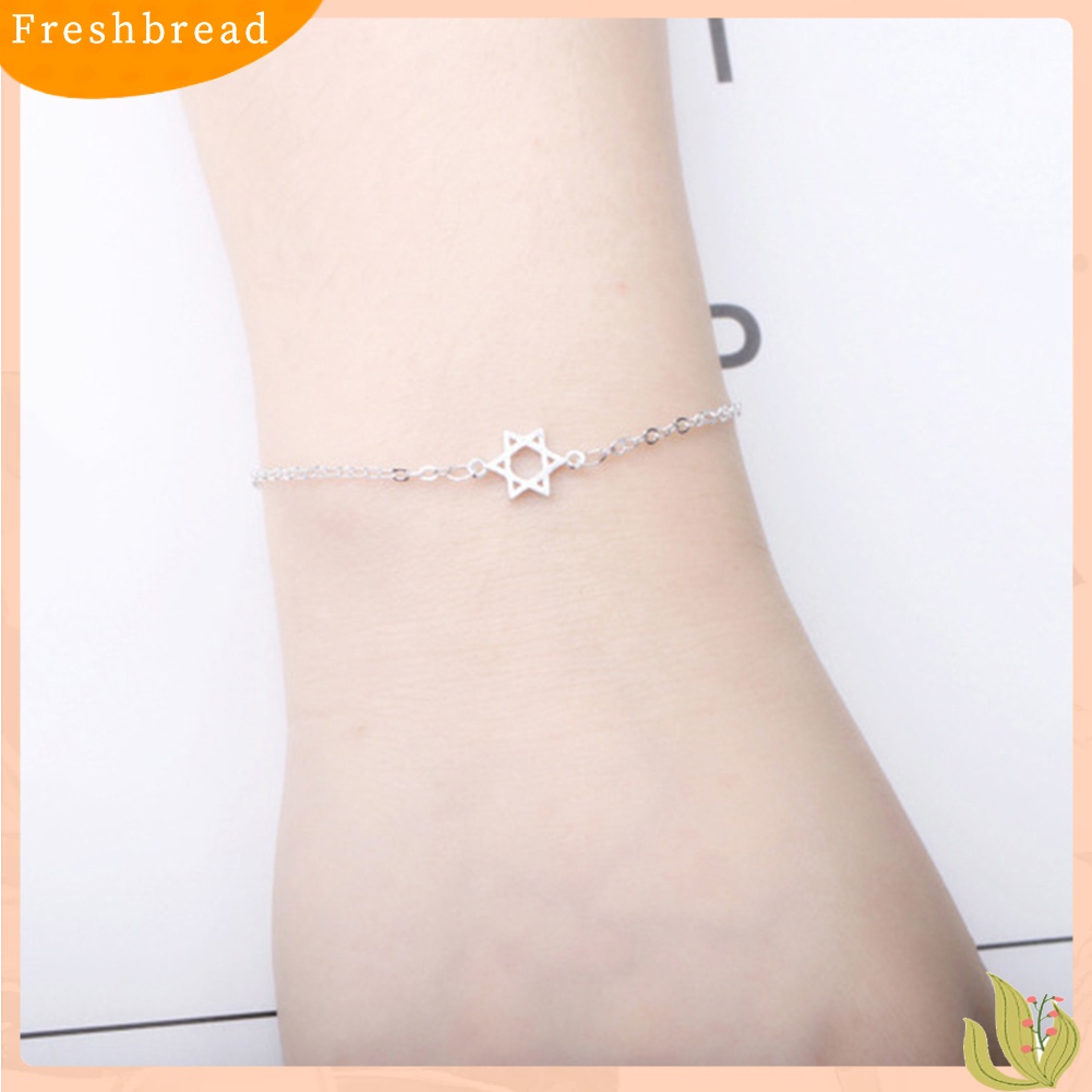 Terlaris Fashion Women Brushed Hollow Hexagram Bracelet Lucky Wishing Star Jewelry Gift