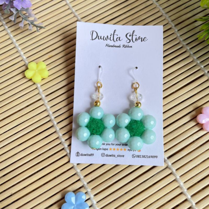 HANDMADE ANTING  ANAK/DEWASA KAITAN PLASTIK MOTIF DONAT(GOLD)