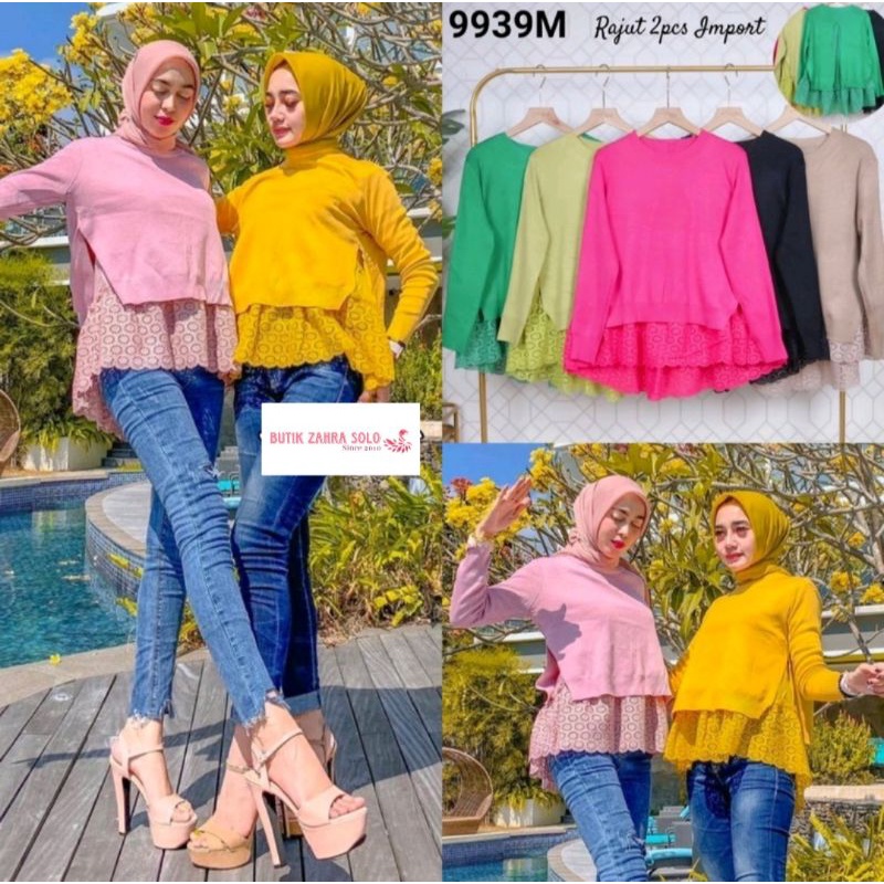 ATASAN RAJUT BY ZARA WOMAN | BLUS RAJUT ZARA WOMAN MIX RENDA