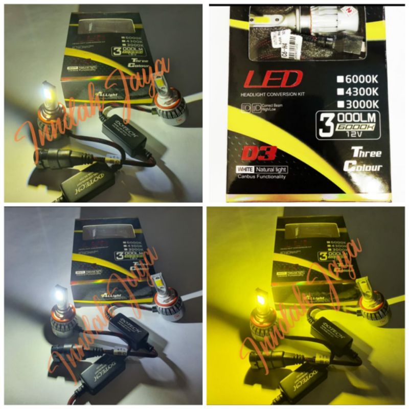 Turbo Led Dotech H11 3 Warna / Lampu Fog Lamp H11 3 Warna