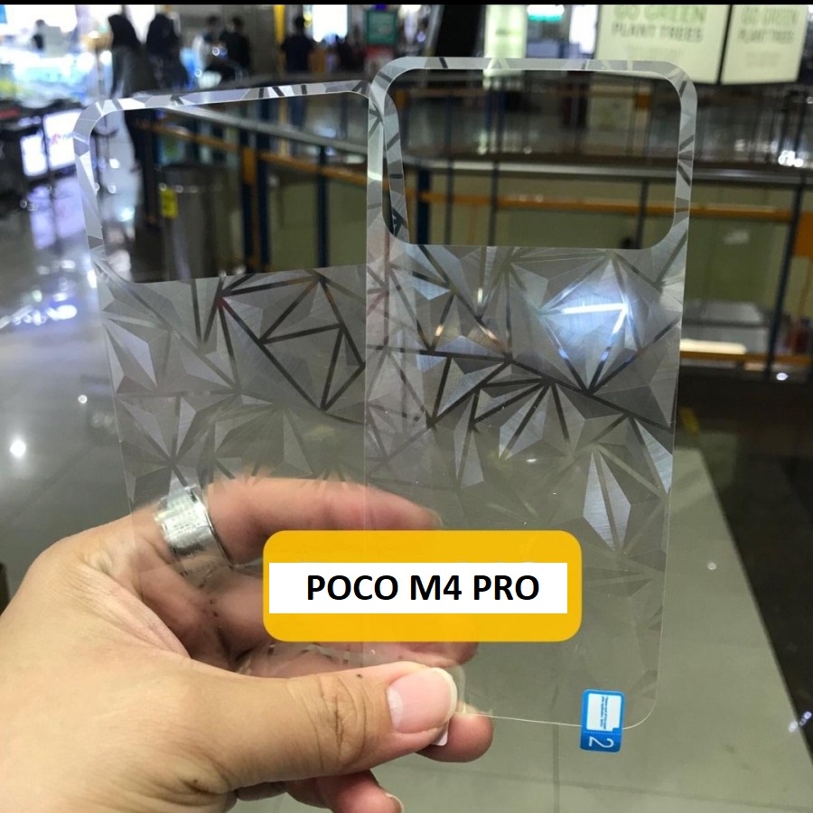 XIAOMI POCOPHONE POCO M4 PRO F4 5G F4 GT 5G X3 PRO F3 5G  ANTI GORES BELAKANG DIAMOND GARSKIN 3D SPIRAL TRANSPARAN ANTI JAMUR PELINDUNG BELAKANG