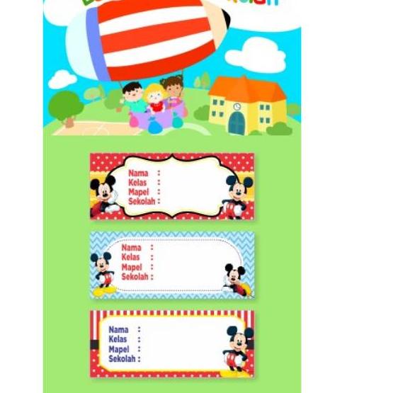 

Big Sale Label Sticker/stiker nama sekolah isi 50pcs anti air bag. 3 .,