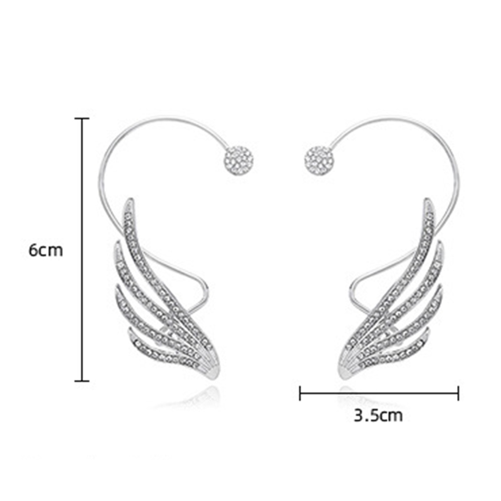 Hu Hu Hu Hu Hu Alat Bantu Pasang Kacamata♡ 1 Pc Anting Tusuk Model Sayap Malaikat Bahan Alloyberlian Imitasi Mewah Romantis Untuk Wanitapesta