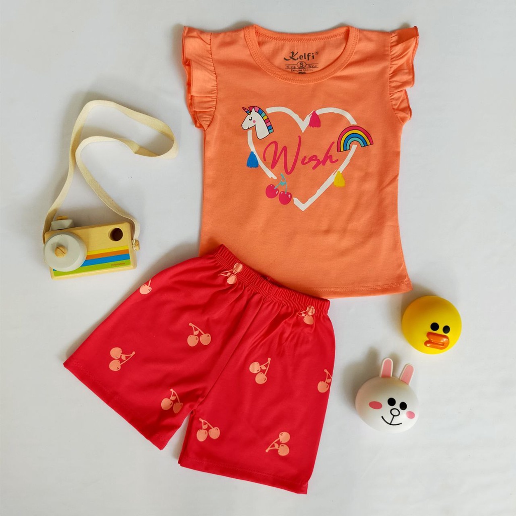 SETELAN ANAK PEREMPUAN STELAN ANAK PEREMPUAN SETELAN BAJU PEREMPUAN SETELAN ANAK CEWEK RUFLE KELFI-4