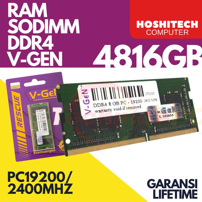 RAM Laptop Vgen DDR4 4gb 8gb PC-19200 / 2400 MHz VGeN sodimm