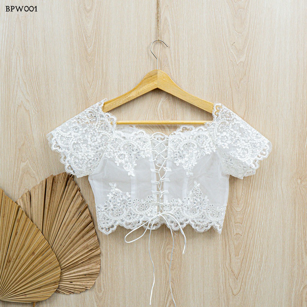 [PRODUK TERLARIS] BOLERO LACE AKSESORIS PENGANTIN CARDIGAN PESTA RENDA PUTIH BPW001