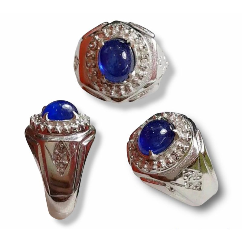 Batu cincin permata blue safir Afrika natural