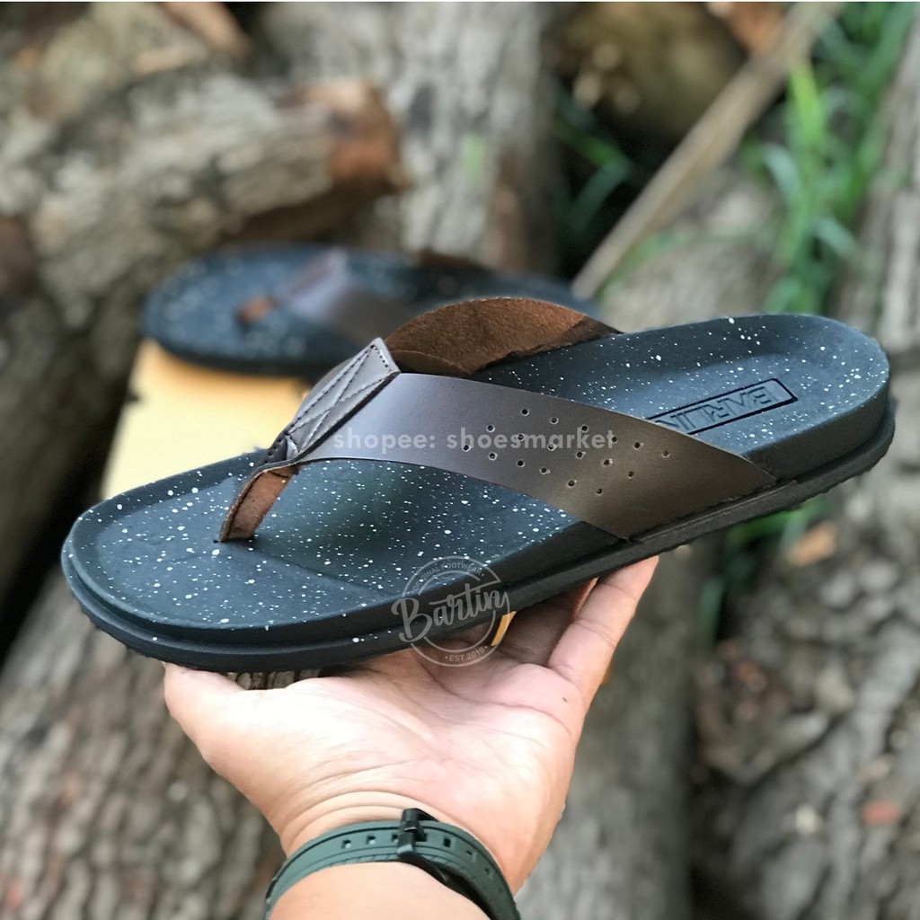 BISA BAYAR DITEMPAT (COD) Sandal Casual Pria Jepit | Mort Brown Black | BARLIN