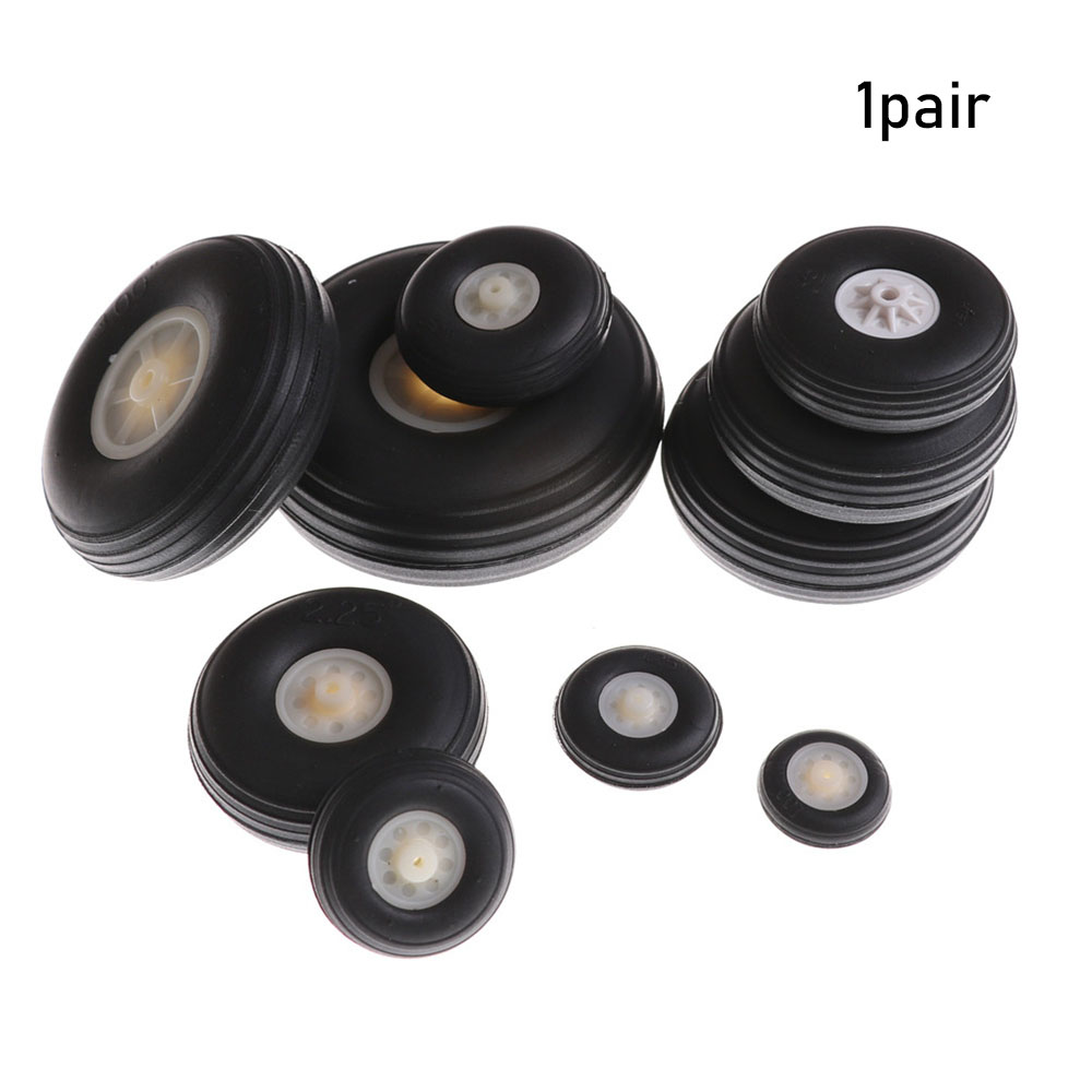 WONDERFUL 1pair Wholesale RC Airplane Replacement Accessories Plane Toy Parts Tail Wheel 1&quot; - 3&quot;Inch Rubber PU Black Hot Sale Plastic Hub