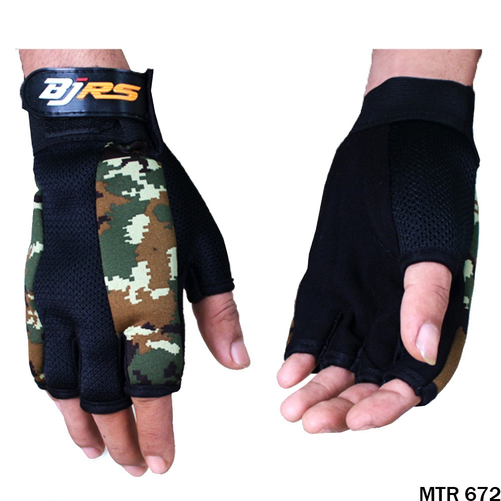 Sarung Tangan Motor Keren Army Setengah Jari-MTR 672