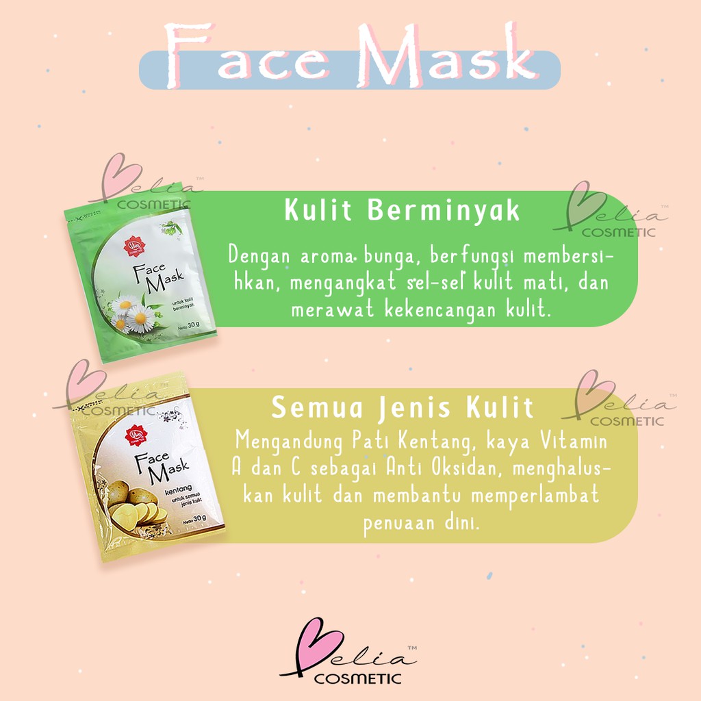 ❤ BELIA ❤ Viva Face Mask Masker Wajah 30g BPOM Halal