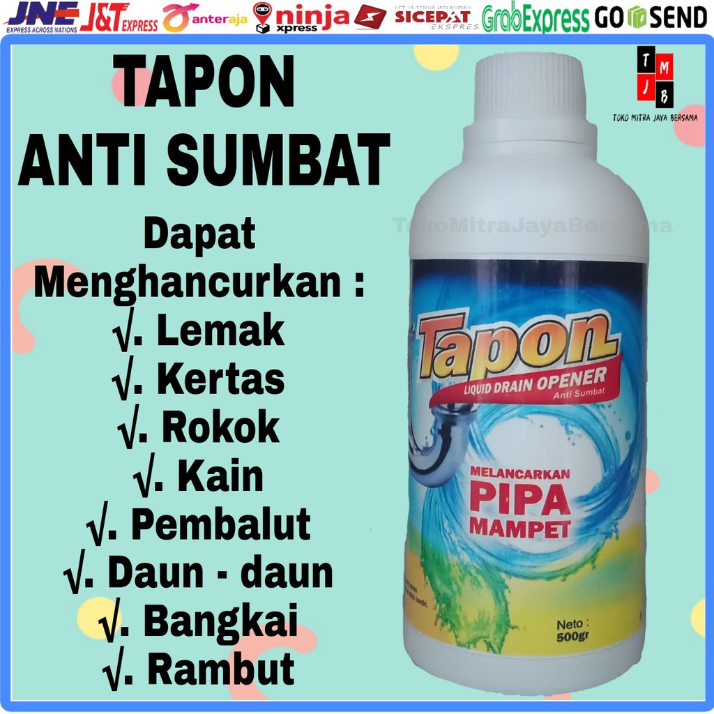 ANTI SUMBAT FASTAPON MENGATASI MAMPET WC PIPA WASTAFEL DAN SALURAN AIR LAINNYA - 500GR TAPON