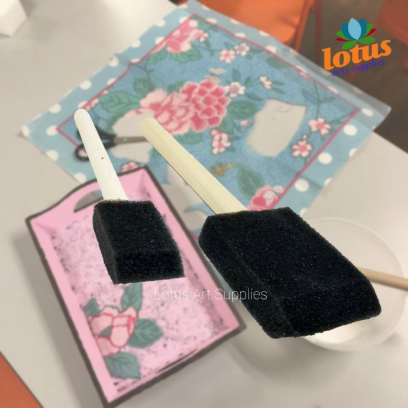 

Sponge Foam Brush Decoupage / Kuas Spons Kotak set 2 (1" & 2")