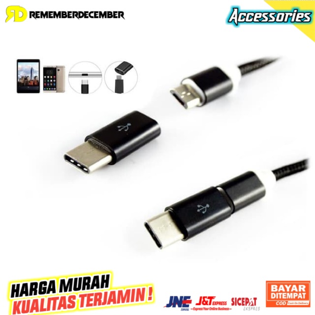 Jual Connector Adapter Converter Micro Usb To Usb Type C Shopee Indonesia