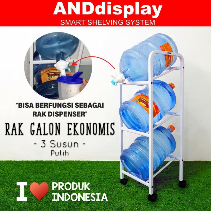 RAK GALON AIR 3SUSUN - RAK DISPENSER AIR - RAK GALON BESI