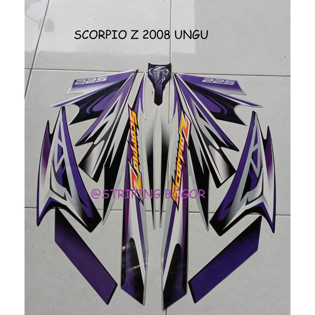 Sticker Motor yamaha Scorpio Z 2008 Ungu