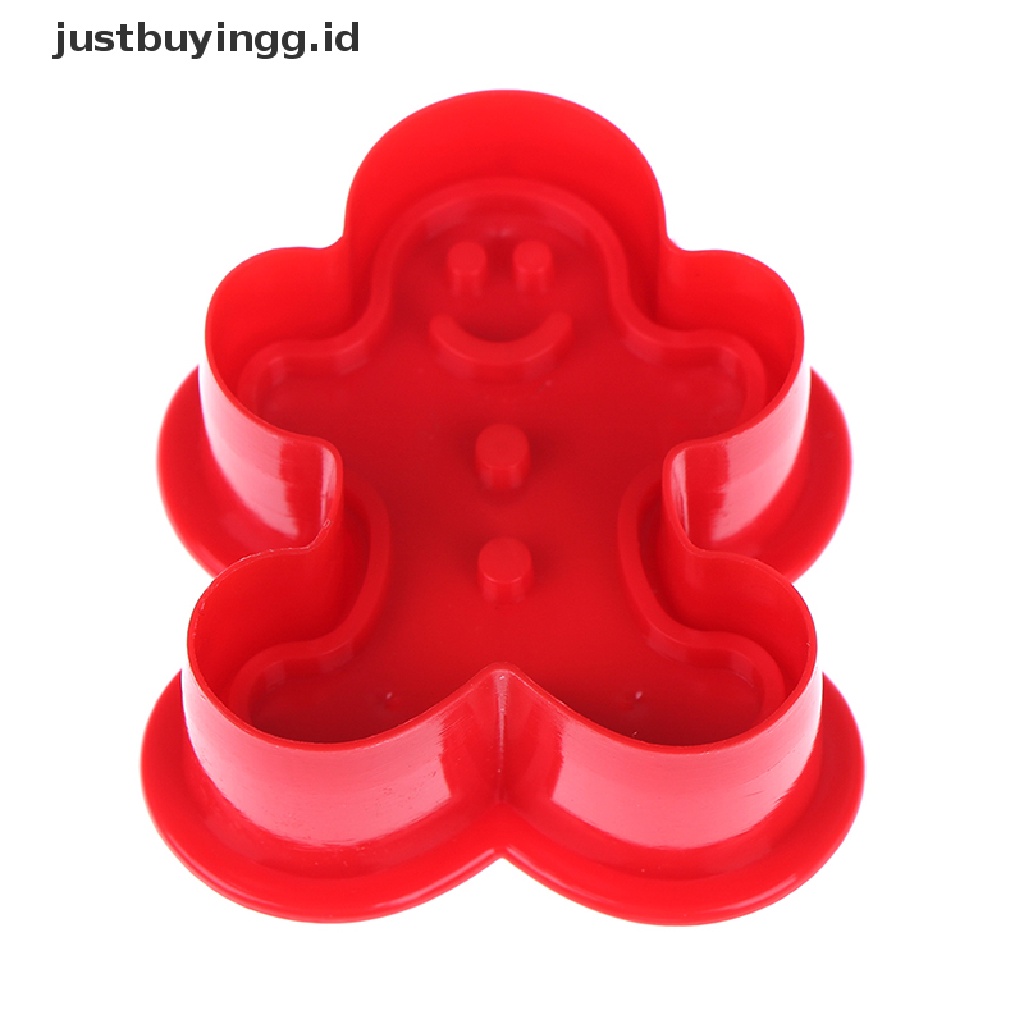 4 Pcs / Set Cetakan Pemotong Kue Kering Biskuit 3d Tema Natal Untuk Baking