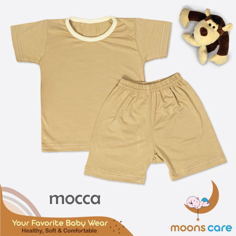 Moon's Stelan Oblong pendek Polos stelan baju bayi pendek polos