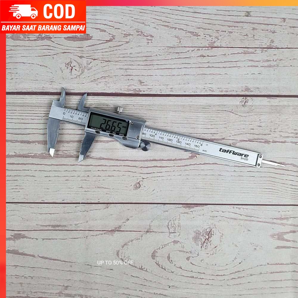 (100% BARANG ORI) Taffware Jangka Sorong Digital LCD Caliper Micrometer 15CM - SH20