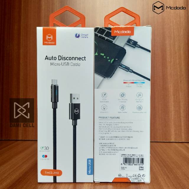 Mcdodo Kabel Data Auto Disconnect Micro USB Fast Charging QC 3.0 ORIGINAL 1M