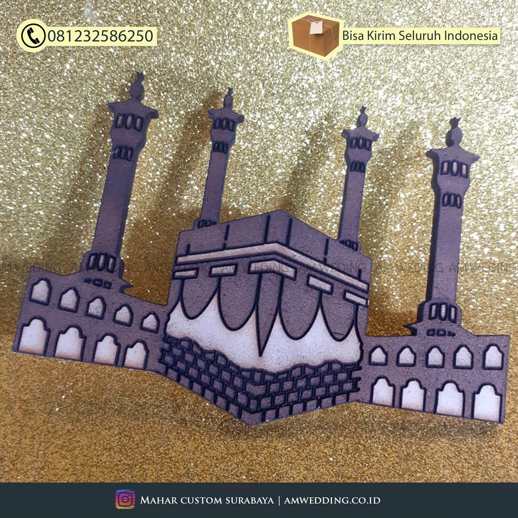 Masjid mini acrilic bahan mahar