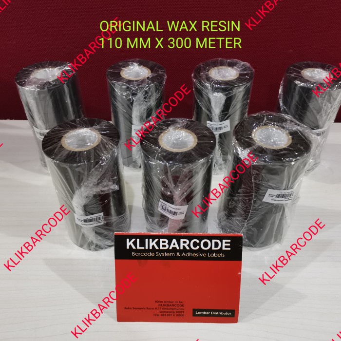 RIBBON PRINTER BARCODE - BARCODE RIBBON WAX RESIN 110 x 300