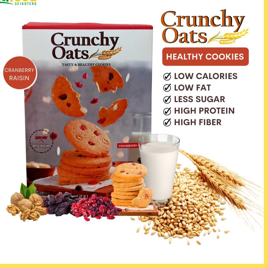 

DISKON BRANDS FESTIVAL Cookies sehat crunchy oats original cranberry raisin ( cookies diet )