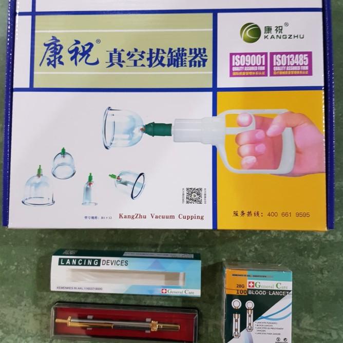 Paket Bekam Kangzu 12 Cup Komplit Dengan Pen Bekam Dan Jarum Lancet